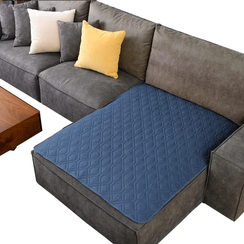 Ameritex Funda Impermeable para Cama de Perro Manta para Mascotas para Muebles Cama Sillón Sofá Reversible Azul marino+azul piedra