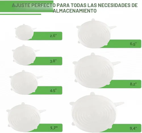 Miniatura 8 de Tapas elásticas reutilizables de silicona para almacenamiento de alimentos en refrigerador - Cubiertas elásticas resistentes al calor para tazones
