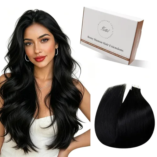 Miniatura 62 de 【Descuento】Hetto - Extensiones de cabello con cinta adhesiva, 40g, extensiones de cabello humano, color rubio ceniza oscuro degradado a rubio medio
