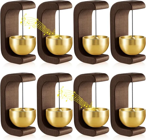 Miniatura 15 de Zonon 2 Piezas Campanillas de Viento Magnéticas de Madera Decoración de Timbre de Puerta Campana de Comerciantes para Apertura de Puerta Forma de C