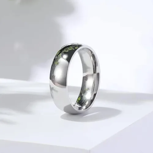 Miniatura 43 de King Will Alianza de boda de acero inoxidable 316L para hombres y mujeres, anillo de boda de 0.31 a 0.315 pulgadas de ancho, chapado en negro