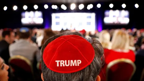 Miniatura 7 de Gorra judía de Yarmulke MAGA - Judíos para Trump Make America Great Again Gorras - Yarmulkes para hombresniños - Gorra Kipot de ante rojo POTUS
