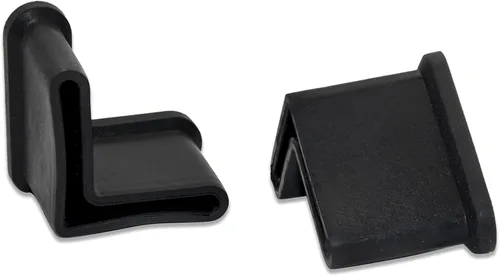 Flyshop Protectores de suelo de PVC flexible en forma de L para patas de silla, color negro, 8 unidades, 1 x 1 pulgada (0.984 x 0.984 in)