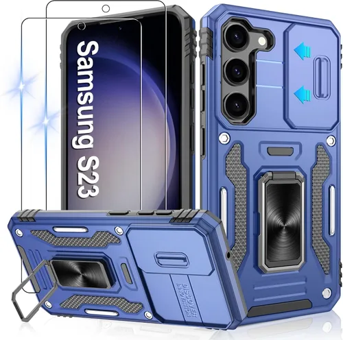 Miniatura 29 de Gritup para Samsung Galaxy S22 Funda con protectores de pantalla HD de 2 paquetes y cubierta deslizante para la cámara, protección contra caídas