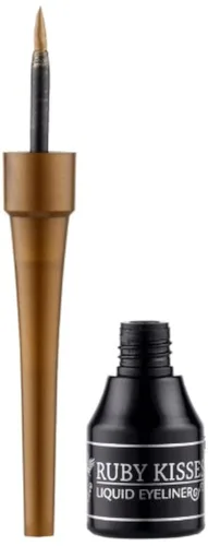 Miniatura 9 de Ruby Kisses Delineador de ojos líquido clásico, maquillaje de ojos de larga duración a prueba de manchas con aplicador de punta de fieltro