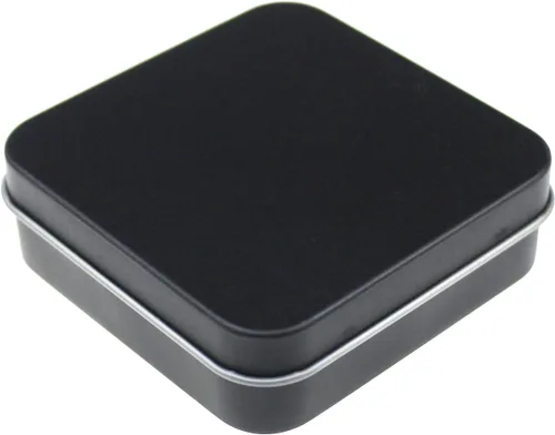 Miniatura 7 de Goodma 12 latas cuadradas de metal vacías para el hogar, mini caja organizadora con tapa con bisagras, 2.76 x 2.76 x 0.79 pulgadas (negro)