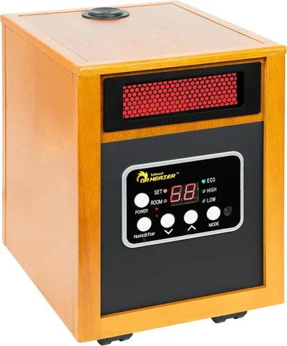 Dr. Infrared Heater DR-968H Calentador de espacio portátil para interiores con humidificador, 1500 vatios, color cereza