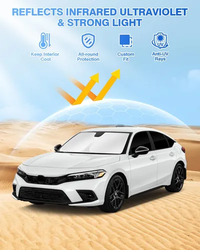 Miniatura 2 de Canvcle Parasol para parabrisas para Honda Civic de 11ª generación 2022-2025 2026 (no para Hatchback), kit de cubierta para ventana trasera lateral