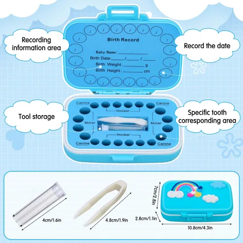 Miniatura 2 de Soportes de dientes para recuerdo de niños, caja de recuerdo de dientes de bebé, protector de dientes, contenedor de dientes para dientes perdidos