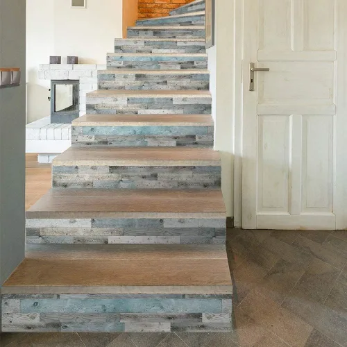 Miniatura 7 de funlife 14 tiras de calcomanías para elevadores de escaleras, vinilo para despegar y pegar, calcomanías decorativas para escaleras, 39.37 x 7.09