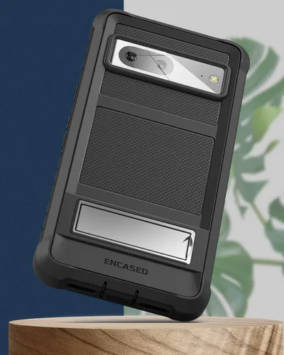 Miniatura 5 de ENCASED Funda con función atril diseñada para Google Pixel 7 [Ultra Protectiva] Funda de cuerpo completo con soporte de metal, color negro