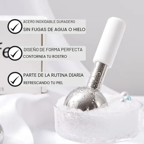 Miniatura 2 de Globos de hielo pfefe para cara y ojos, varitas criogénicas irrompibles de acero inoxidable para rutinas de belleza, globos de enfriamiento