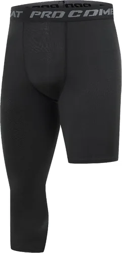 Koalarun Mallas de compresión de una pierna para baloncesto para hombre 34 Capri Sports Leggings Pantalones de entrenamiento atlético, capas base