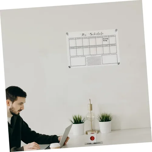 Miniatura 9 de 1 juego de pizarra de planificador semanal, menú de borrado en seco, mini congelador, pizarra de calendario de borrado en seco, pizarra blanca