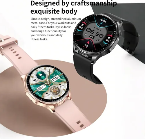 Miniatura 6 de Reloj inteligente con auriculares, relojes inteligentes TWS 2 en 1, reloj inteligente con pantalla AMOLED colorida de 1.43 pulgadas para Android Rosa