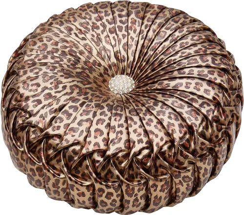 Miniatura 13 de EUCIOR Almohadas Decorativas Doradas, Almohada Circular, Almohadas Decorativas Plisadas de Calabaza Hechas a Mano, Almohadas Doradas, Almohadas