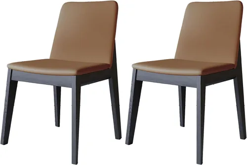 Miniatura 22 de Sillas de comedor tapizadas gruesas, sillas de cocina modernas de madera sólida, sillas de comedor tapizadas de cuero con marco minimalista, muebles