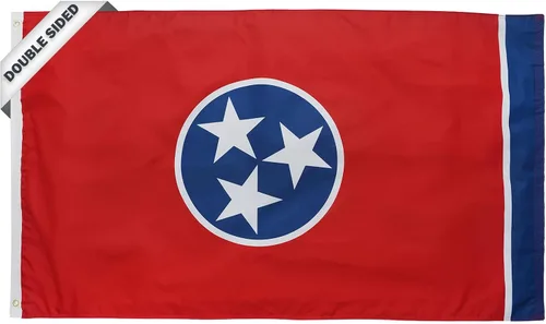 Miniatura 20 de SYII Bandera del estado de Alabama de 3 x 5 pies, banderas de 3 capas de doble cara del estado de Delaware con 2 ojales de latón y cabecera de lona