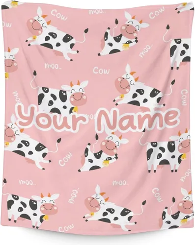 Miniatura 24 de Manta de vaca para niñas pequeñas, tamaño de regazo de 30 x 40 pulgadas, manta de felpa suave y peluda para regalo, manta negra linda para cama, sofá