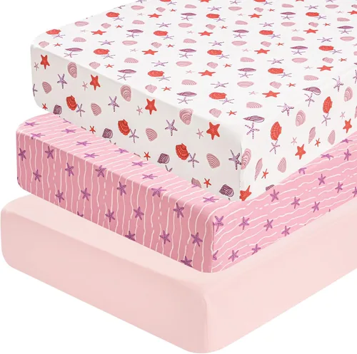Miniatura 38 de david's kids Juego de 4 sábanas ajustadas para cuna, juego de sábanas para bebé ultra suaves, transpirables y cómodas, neutras, para niños y niñas