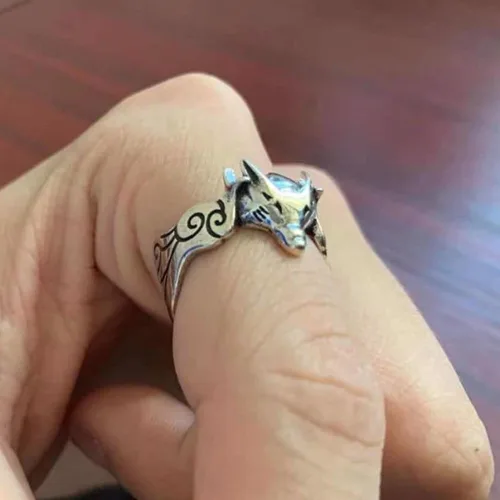 Miniatura 3 de Anillo de zorro ajustable para cosplay, accesorios de regalo de cumpleaños, Plata esterlina, plata, S925, Sin piedras preciosas