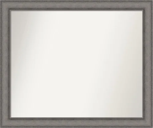 Miniatura 529 de Amanti Art Espejo de pared personalizado no biselado (24.5 x 24.5 pulgadas), marco gris marrón alta, varios tamaños personalizados, espejo de baño