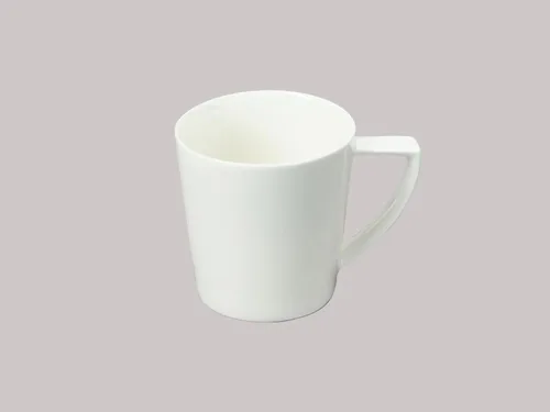 Miniatura 13 de Bone China - Forma de cono de porcelana, Elegance White Cup Espresso de 5 onzas y platillo, juego de 6 tazas y 6 platillos