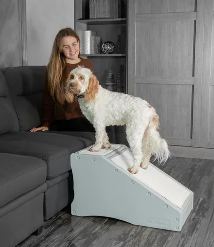 Miniatura 10 de Pet Gear Combinación de escalera y rampa para perros/gatos, fácil paso, ligero/portátil, resistente, fácil montaje (no requiere herramientas), 1