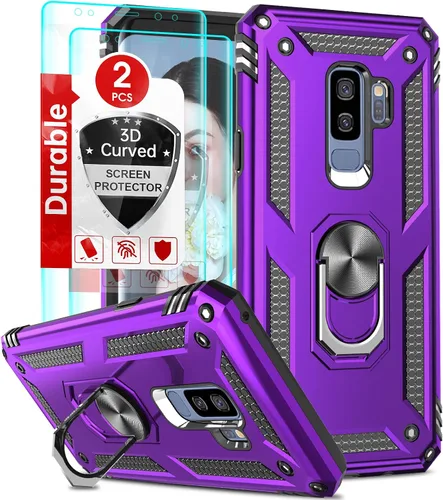 Miniatura 10 de LeYi Funda para Samsung Galaxy S9 Plus, Galaxy S9+ Plus con [paquete de 2] protector de pantalla curvado 3D, [grado militar] soporte de anillo