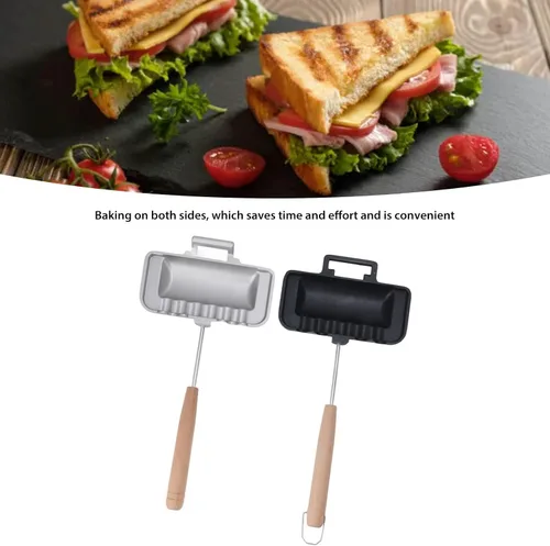 Miniatura 6 de Sartén para hornear sándwich de doble cara, sartén de doble cara, máquina de quesos a la parrilla, antiadherente, para desayunar