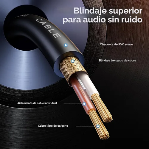 Miniatura 5 de Cable Matters Paquete de 2 Cables Premium XLR a XLR - 1.83m, Cable de Micrófono Macho a Hembra, Cable de Micrófono de Cobre Libre de Oxígeno (OFC)