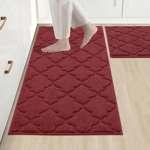 Miniatura 9 de COSY HOMEER Alfombras suaves de cocina [2 piezas] para el frente del fregadero súper absorbentes, tapetes y tapetes de cocina de 20 x 30 pulgadas/20