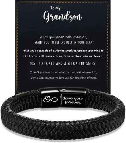 Miniatura 13 de Regalos para el día del padre, regalos de graduación para hombres, pulsera de cuero para hombre, relleno de calcetines para adolescentes, regalos