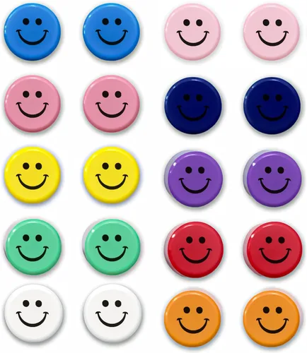 Miniatura 29 de Qualsen Imanes para nevera, 20 imanes para refrigerador, pequeño imán para pizarra blanca, mini imán lindo para refrigerador, casillero, pizarra 10