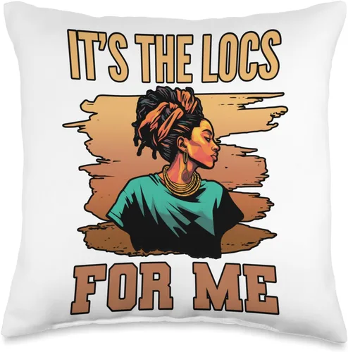 Locs Afro Dreadlocks Love Natural Beauty Hair It's the Locs for Me Afro Hair - Almohada negra americana africana, 16 x 16 pulgadas, multicolor
