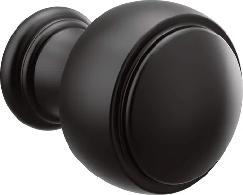 Moen Weymouth YB8405BL - Pomo de latón negro mate para gabinete o cajón, 1.32 pulgadas