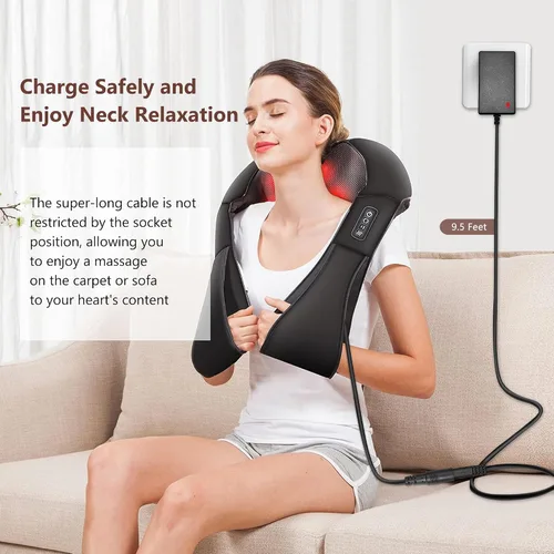 Miniatura 3 de Cargador masajeador de cuello de 12 V para masajeador de espalda y cuello Zyllion Shiatsu, compatible con RESTECK/Vellax/Medcursor/Mirakel/InvoSpa