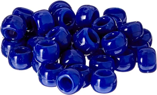 The Beadery Cuentas de pony azul real de 6x9MM