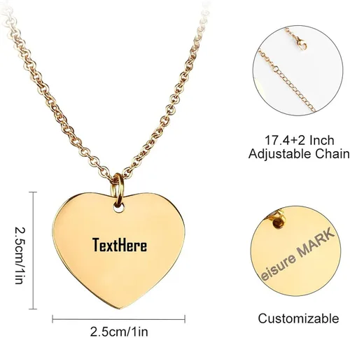 Miniatura 2 de VAPK Collar personalizado con nombre de corazón Collares personalizables para mujer, joyería moderna y delicada que no se deslustra