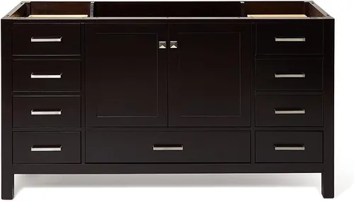 Miniatura 80 de ARIEL Cambridge - Mueble base de tocador de baño de 36 pulgadas, madera maciza, 2 puertas de cierre suave, 5 cajones de cola de milano
