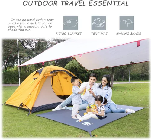 Miniatura 8 de Hikeman Huella de la tienda de campaña: lona impermeable para campamento, resistente para guardar el suelo, alfombrilla ultraligera para senderismo