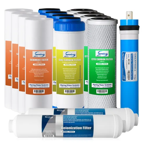Miniatura 10 de iSpring RCC7D 75 GPD Sistema de filtro de agua de ósmosis inversa/desionización, elimina TDS, cloro, fluoruro, plomo y más, cabe debajo