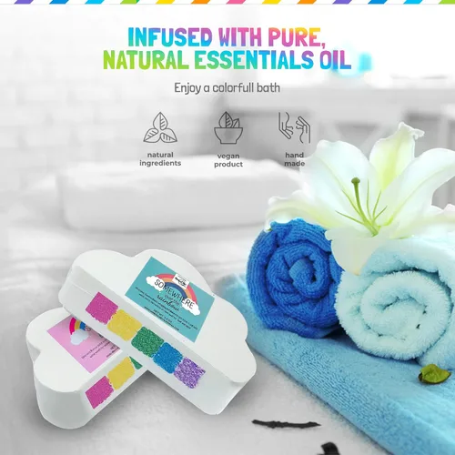 Miniatura 5 de Bombas de baño para niños, bombas de baño mágicas naturales con ingredientes orgánicos, hidratantes, colores vibrantes y burbujas ricas, bombas
