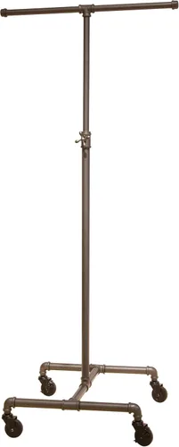 Miniatura 9 de Econoco Pipeline - Perchero de 4 vías, altura ajustable de 48 a 72 pulgadas, perchero con ruedas con 4 brazos, color blanco brillante