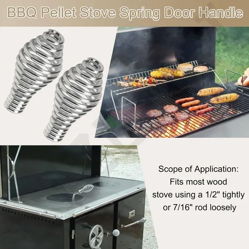 Miniatura 6 de Manija de puerta de resorte para estufa de pellets de barbacoa, 2 piezas (diámetro máximo: 1-3/4 ", longitud: 3-1/2", para varilla de 1/2") Uso