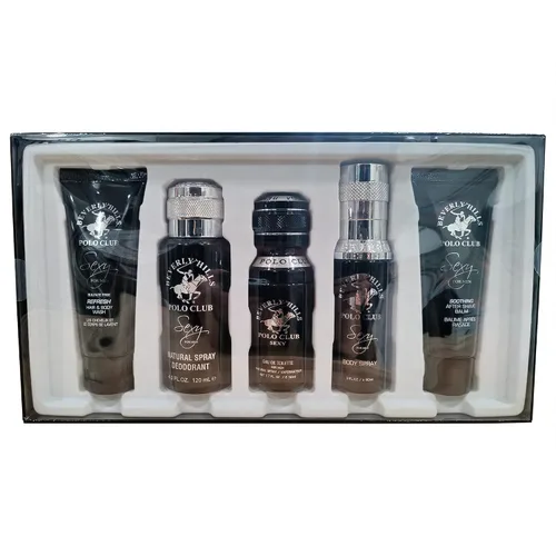 Miniatura 2 de Beverly Hills Polo Club BHPC - Juego de regalo sexy de 5 piezas para hombre, colonia refrescante con aroma a limón, spray corporal, después