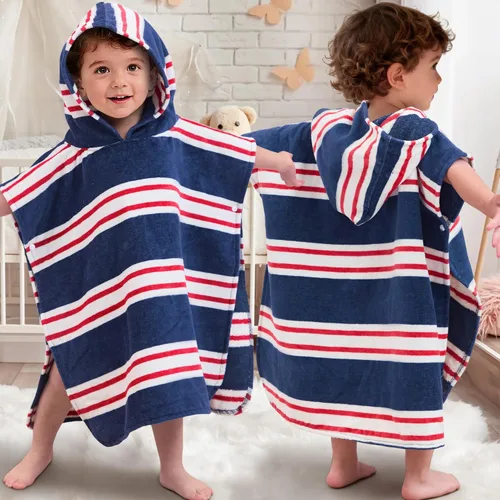 Miniatura 27 de Toallas tipo poncho con capucha para niños pequeños, de gran tamaño (2-4 años, 22 x 22 pulgadas), hechas de 100% algodón suave, toallas absorbentes