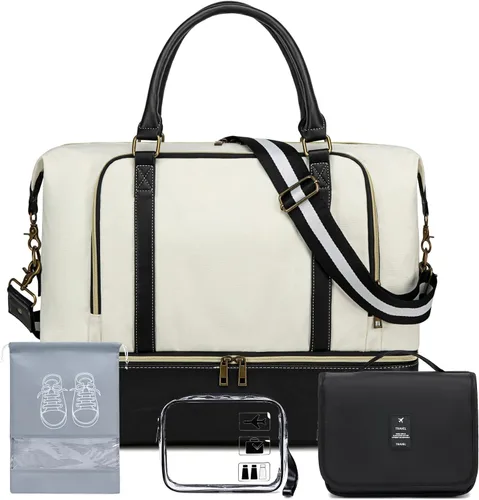 Miniatura 28 de CAMTOP - Bolsa de viaje de fin de semana para mujer, bolsa de lona con espacio para laptop de15.6 pulgadas