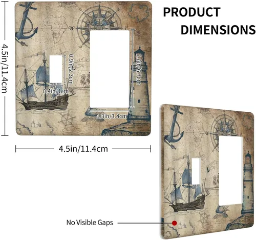 Miniatura 241 de Placa Decorativa de Pared de Granja Rústica con Cuerno de Madera para Puerta de Granero 1 Banda Duplex Cubiertas de Toma Eléctrica Soltera