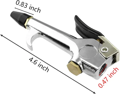 Miniatura 2 de Bonsicoky Pistola de soplado de palanca NPT de 1/4 de pulgada, pistola de soplado de boquilla de aire con boquillas de goma y punta de seguridad
